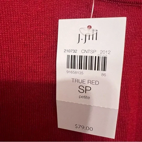 PETITE SMALL J Jill true Red Scoop Neck
Lightweight Ribbed Sides Sweater - Picture 11 of 16